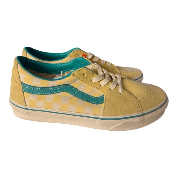 Vans Other - VANS Sk8-Low Checkerboard  Banana Cream Yellow And Teal Size 8 NWOB